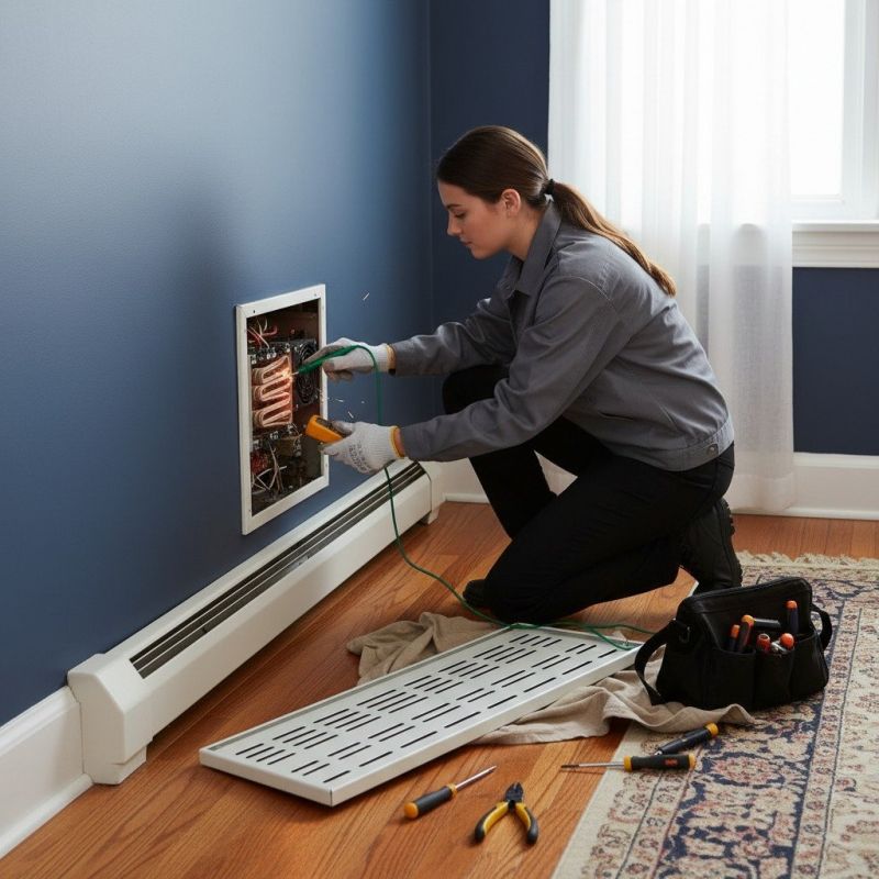 Baseboard Heater Installation detail